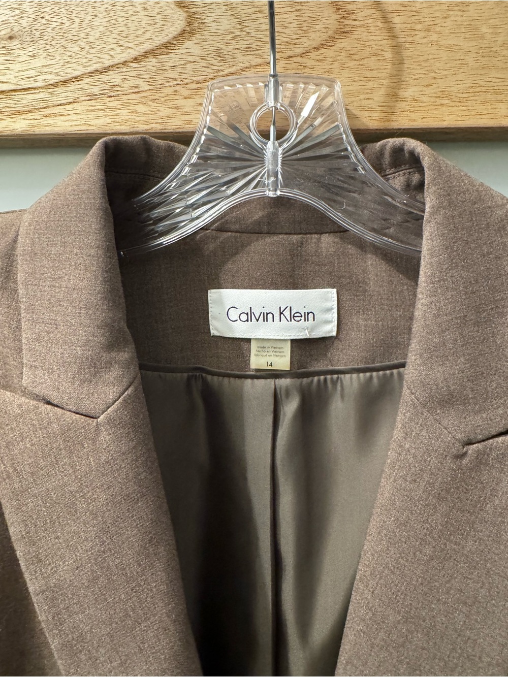 Calvin Klein Brown Single-Button Notch Lapel Blazer - Picture 2 of 4